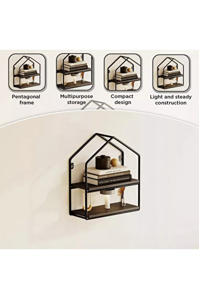 Generic Urban Pentagon 2-Tier Metal Rack - 26x11x28.5 cm