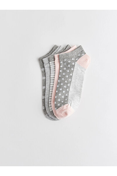 LC Waikiki Lcw Dream Gray Patterned Women's Booties Socks 5-Pack