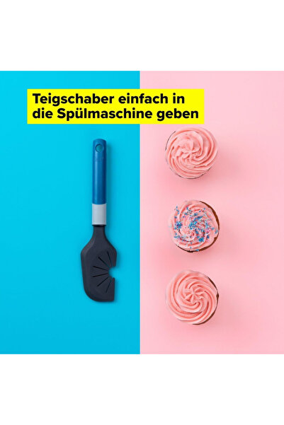 Tasty Spatulă pentru aluat 678015, 25 cm, Flexibilă, Design inovator, Mâner moale, Albastră