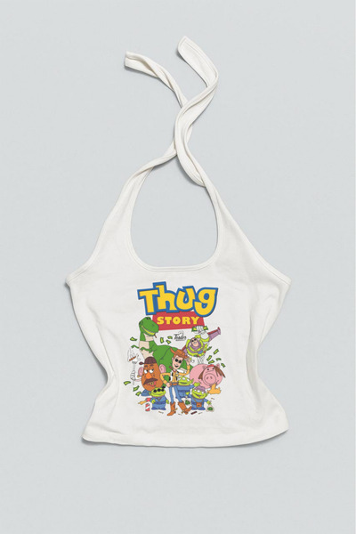 MAYDAY CULTURE Toy Story White Tie-Dye Top Lycra Combed Cotton