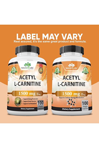 NaturaLife Labs AcetylL-Carnitine1,500mgHighPotencySupportsEnergyProduction,SportsNutrition,SupportsMemory/Focus-100