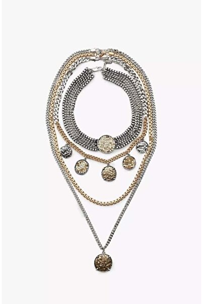 My Joyas Design طقم قلادة ثلاثي من موديل ZR (44+53+70+84 سم)