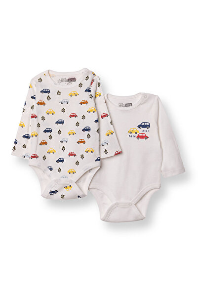 ebebek Hello Baby HelloBaby Erkek Bebek 2li Uzun Kol Body Çıtçıtlı Yaka Riban...