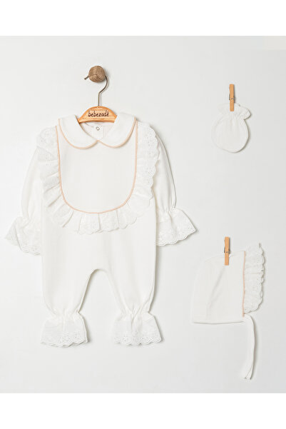 Bebezade Eyelet Glittery Piped 3-Piece Jumpsuit Set
