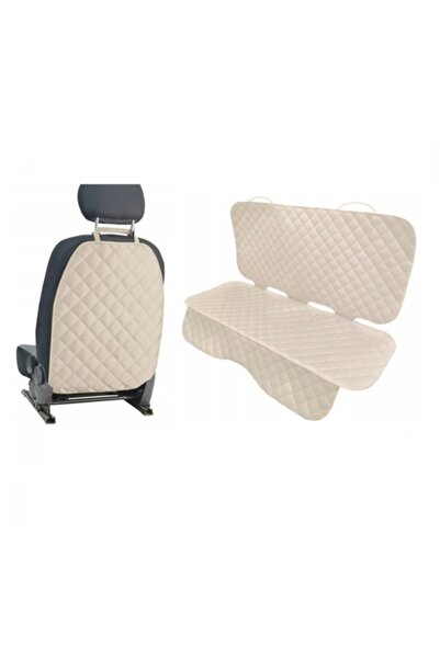 Metru Patrat Set 2 protecții universale pentru scaun auto, matlasate, bej, lavabile, impermeabile