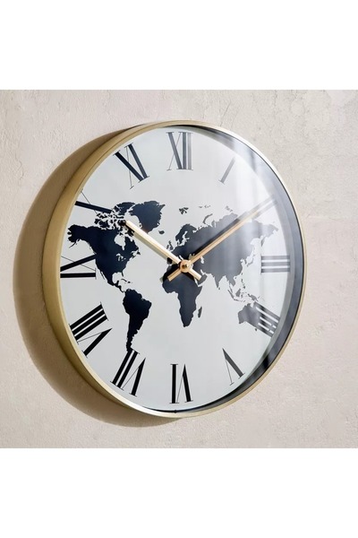 Generic ساعة حائط خريطة العالم ساراتوجا ويلا - 40×4.8 سم