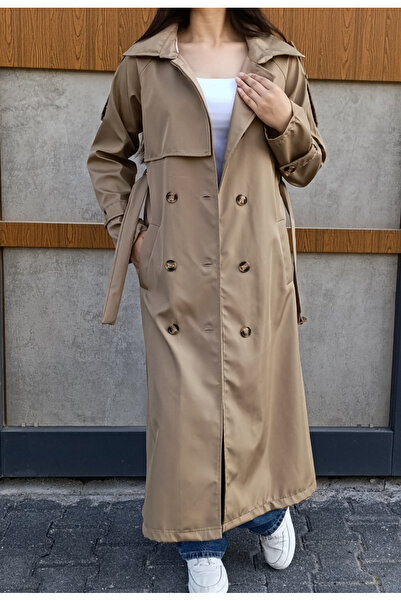 siyalife Classic Trench Coat with Wind Flaps, Pockets, Belt and Buttons