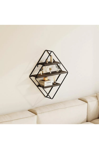 Generic Urban Diamond 3-Tier Metal Rack - 41.5 x 11 x 50 cm