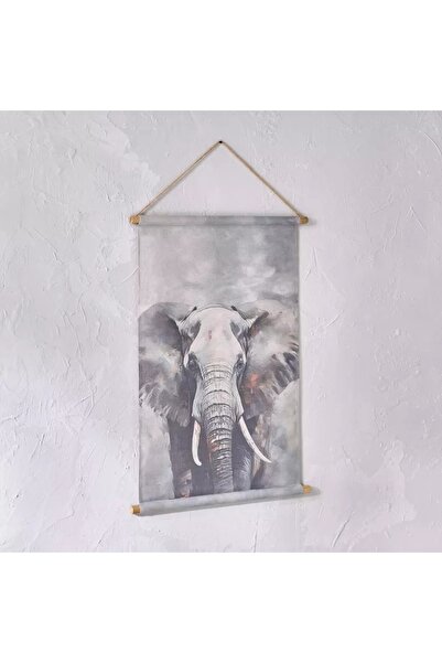 Generic Volga Spruce and Linen Elephant Wall Panel - 64x92 cm