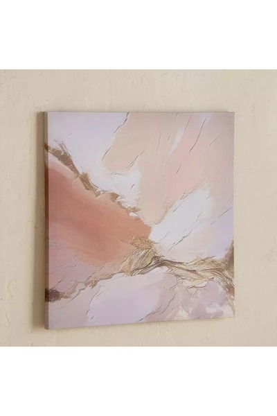 Generic لوحة فنية جدارية مؤطرة بخطوط تجريدية مطبوعة على قماش إلمر أونيكس - 40 × 40 × 1.8 سم