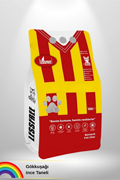 LESS FREE Cat Litter Gökkuşağı 10 Litre Kedi Kumu (Sarı Kırmızı Ambalaj)