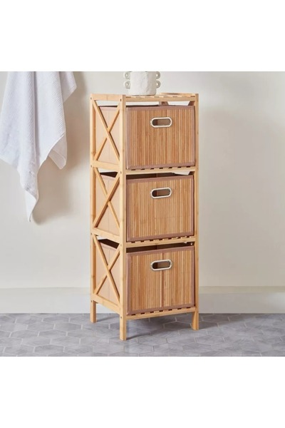 Generic Natura Bamboo 3-Drawer Bathroom Cabinet