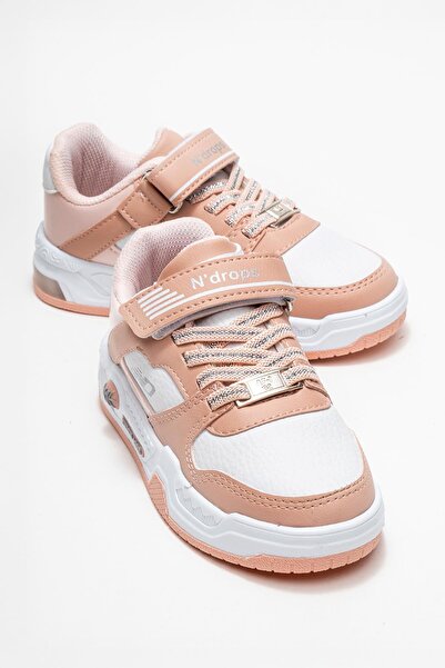 CCWAY AYAKKABI Pantofi sport pentru copii cu velcro; PUDRĂ ALBĂ