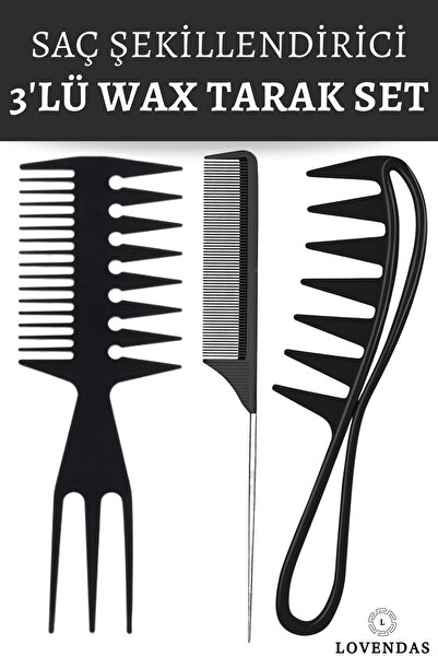 Lovendas Wax Comb Set 3-Piece Hair Styling Comb Set