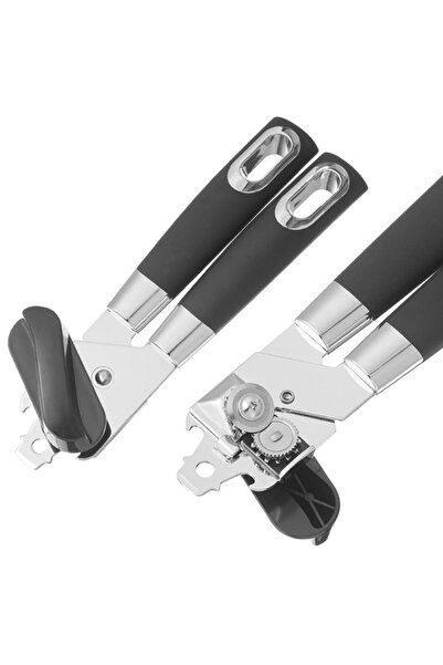 FACKELMANN 25961 Monaco can opener, Stainless steel, 21.2 cm, Black