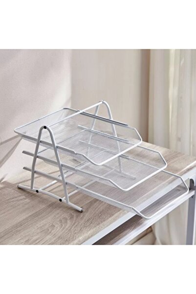 Generic 3-Tier Mesh File Rack