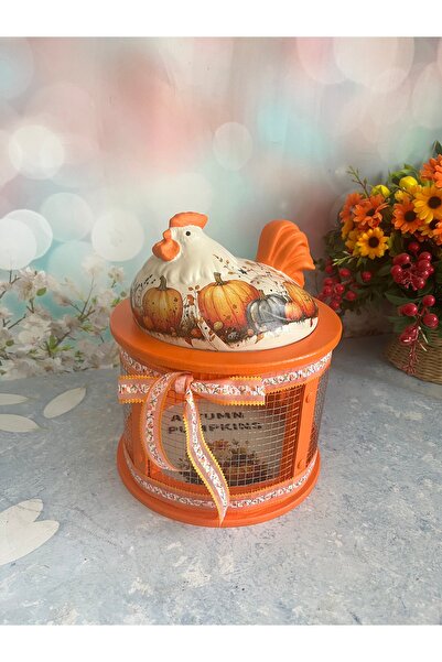 Bypinaryuksel Bal kabağı Desenli Telli Tavuk Kutu