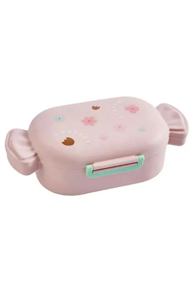 Dörtel Tedarik Cute Candy Shaped Kids Lunch Box 2 Compartments Food Storage Container with Spoon