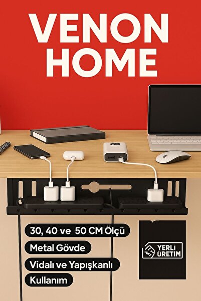 VENON Metal Masa Altı Kablo Düzenleyici Yönetim Tepsisi Kablo Tutucu Özellikl...