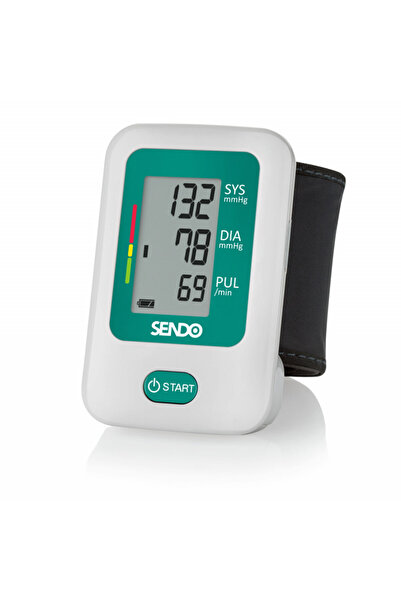 Sendo Tensiometru Smart 2, Încheietură, Detectare aritmie, Manșetă 13,5-21,5 cm, Memorie, Verde/alb