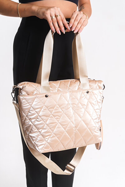 Shoesers Women's Diamond Pattern Bucket Model Lightweight and Stylish Wallet Shoulder Bag with Shiny Parachute Fabric