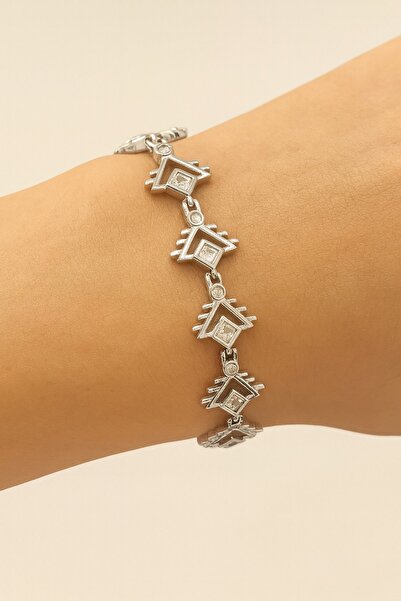 TAKIŞTIR سوار YSX بتفاصيل حجر فضي اللون