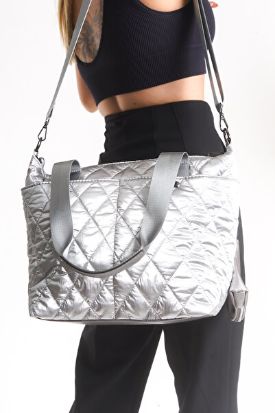 Shoesers Women's Diamond Pattern Bucket Model Lightweight and Stylish Wallet Shoulder Bag with Shiny Parachute Fabric