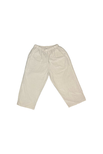 DUXA %100 PAMUK, KETEN KUMAŞTAN BELİ LASTİKLİ VE BAĞCIKLI ERKEK KAPRİ PANTOLON(SOLMA VE ÇEKME YAPMAZ)