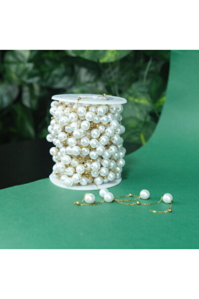 Prestij Boncuk Lanț metalic de culoare aurie 8 MM Lanț cu perle Lanț pentru o...