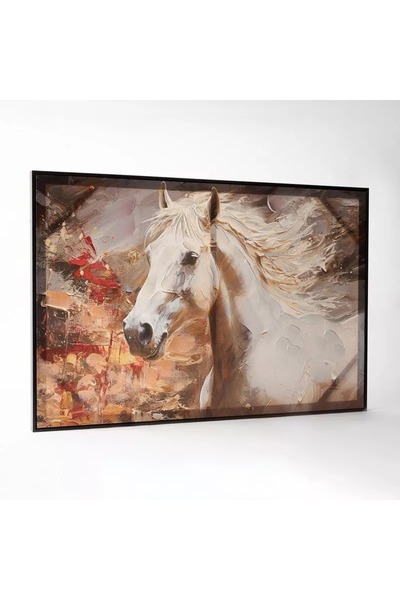 Generic لوحة فنية مرسومة يدويًا على قماش حصان إيرسيل - 60x90x2.5 سم