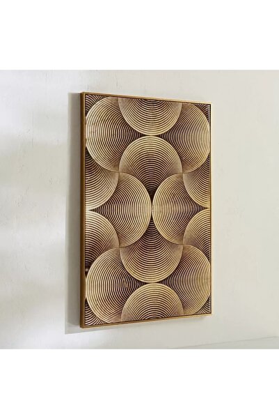 Generic لوحة تجريدية مؤطرة من تصميم أوديان قبرصي بسطح ABS شديد اللمعان - 60x90x2.5 سم