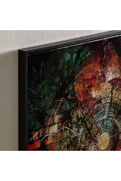 Generic Fossel Mandala Framed Canvas Painting with High Gloss ABS Surface - 60 x 60 x 3 cm