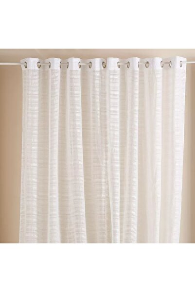 Generic زوج ستائر شفافة - 140 × 240 سم، خفيفة وجيدة التهوية مع فتحات معدنية