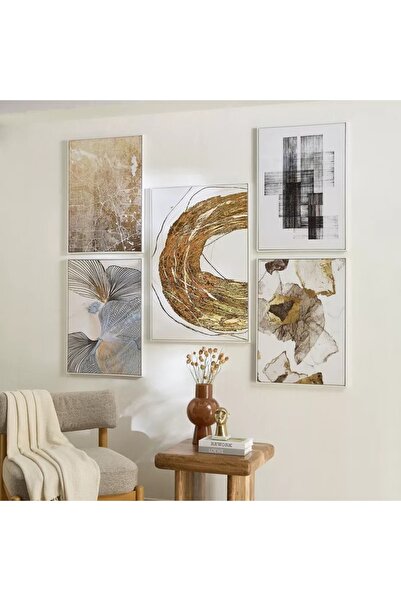 Generic Framed Abstract Canvas Painting by Odian Cypriot with High Gloss ABS Surface - 50x70x2.8 cm