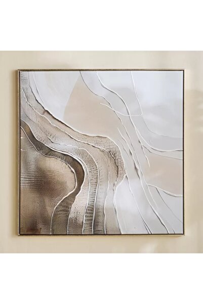 Generic لوحة فنية تجريدية مرسومة يدويًا بإطار زاهٍ بنسبة 60% مع نقالة - 80×80 سم