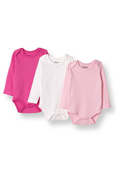 Tiffany Kız Bebek Uzun Kol Body Çıtçıtlı İnterlok Zarf Yaka