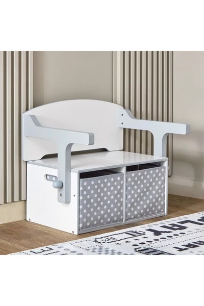 Generic Vanilla Convertible Kids Toy Chest with Bench