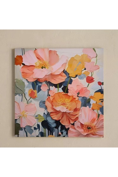 Generic Elmer's Onyx Peony Canvas Print, Framed - 40x40x1.8 cm