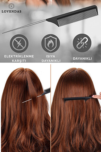 Lovendas Set de piepteni pentru ceară Set de 3 piepteni pentru coafarea părului