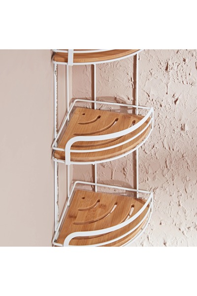 Generic 3-Tier Bamboo Corner Shelf