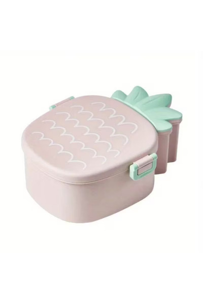 Dörtel Tedarik Pineapple Look Children's Lunch Box 3 Compartment Portable Food Container