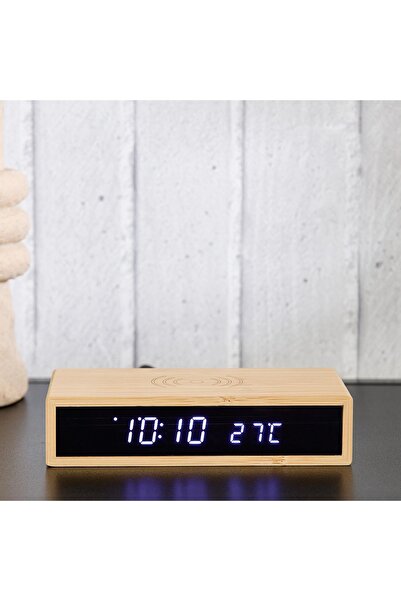 Generic ساعة ساراتوجا ويلا LED من الخيزران - 16×7.3×3.5 سم