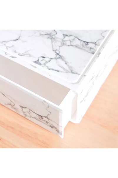 Generic Large Marble Storage Box with Metal Handle - 32.6 x 22.5 x 9.3 cm