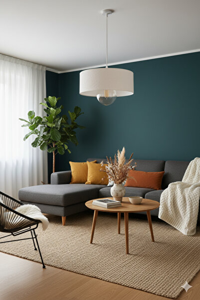 Dropcek eticaret Oval Lüks Beton Görünümlü Modern Avize Vegan Toz Tutmayan Salon, Mutfak, Oturma Odası vegan üretim