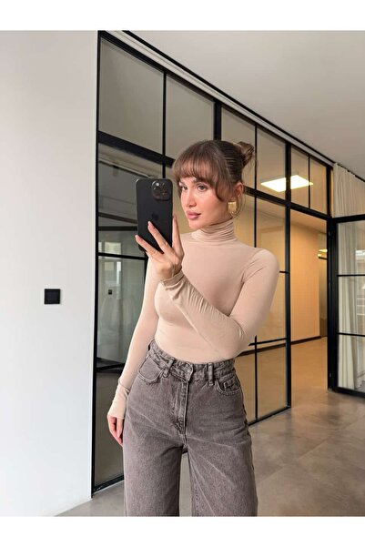 BB Bensu Buyruk ΜΠΛΟΥΖΑ ΜΕ ΨΗΛΟ ΓΙΑΚΑ ΜΠΕΖ ΧΡΩΜΑ ΤΡΑΝΣΠΑΡΕΝΤ