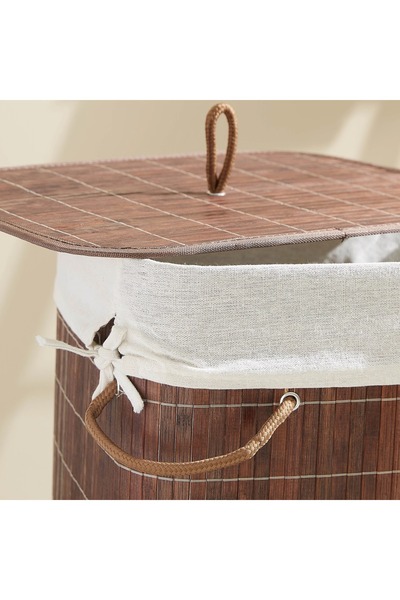Generic Add to list Rectangular Bamboo Collapsible Laundry Basket