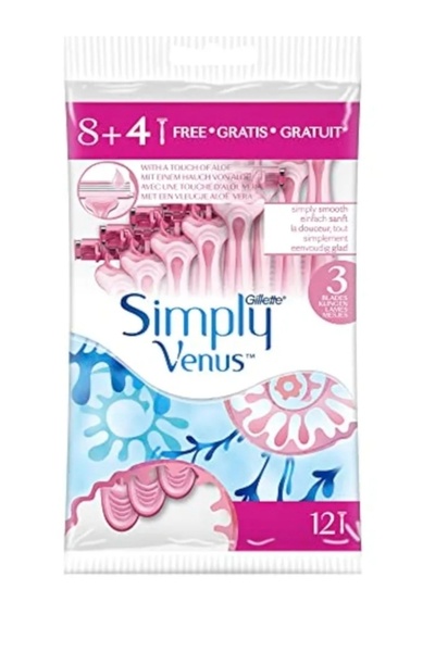 Gillette Venus Gillette Simple VenUS Shaver 3 Pink Bag 8 + 4