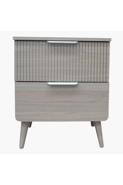 Generic Elmwood Small Side Table with 2 Drawers
