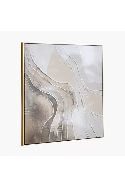 Generic لوحة فنية تجريدية مرسومة يدويًا بإطار زاهٍ بنسبة 60% مع نقالة - 80×80 سم