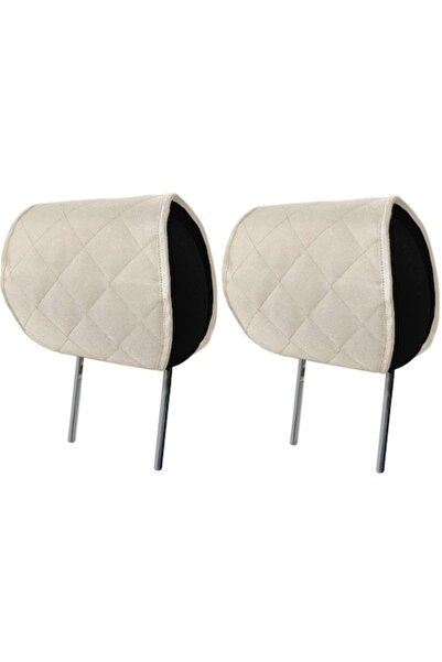 Metru Patrat Set 2 huse de protecție pentru tetiere auto, matlasate, impermeabile, lavabile, crem